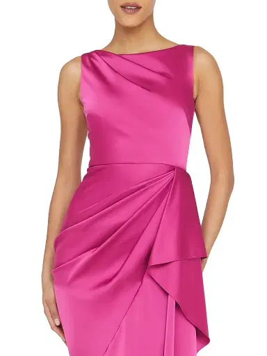 Theia Women's Harper Satin Draped Gown - Shadow Rose | Thumbnail 6 Theia Women's Harper Satin Draped Gown - Shadow Rose | Thumbnail 6