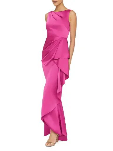 Theia Women's Harper Satin Draped Gown - Shadow Rose | Thumbnail 7 Theia Women's Harper Satin Draped Gown - Shadow Rose | Thumbnail 7