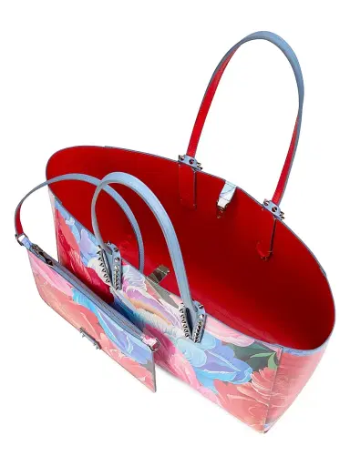 Christian Louboutin Women's Cabata Peonies Printed Leather Tote Bag | Thumbnail 3 Christian Louboutin Women's Cabata Peonies Printed Leather Tote Bag | Thumbnail 3