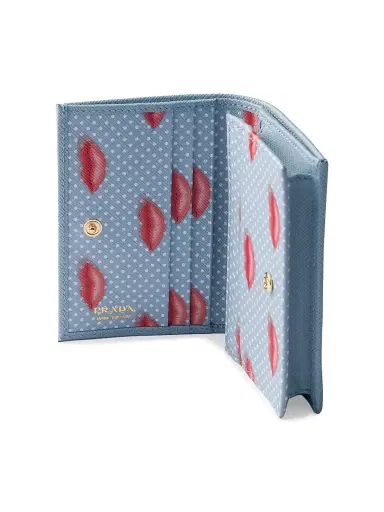 Prada Women's Saffiano Leather Wallet - Blue | Thumbnail 4 Prada Women's Saffiano Leather Wallet - Blue | Thumbnail 4