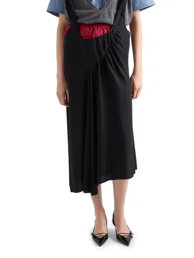 Prada Women's Satin Sablé Dress with Suspenders - Black - Size 6 | Thumbnail 4 Prada Women's Satin Sablé Dress with Suspenders - Black - Size 6 | Thumbnail 4