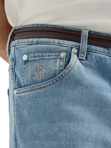 Brunello Cucinelli Men's Comfort Denim Five Pocket Jeans - Light Denim - Size 42 | Thumbnail 5 Brunello Cucinelli Men's Comfort Denim Five Pocket Jeans - Light Denim - Size 42 | Thumbnail 5