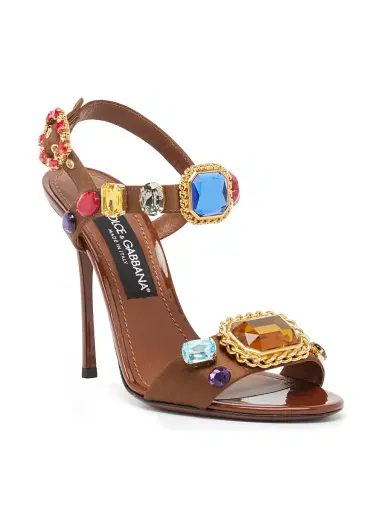 Dolce & Gabbana Women's 5MM Embellished Sandals - Rosa Arancio | Thumbnail 2 Dolce & Gabbana Women's 5MM Embellished Sandals - Rosa Arancio | Thumbnail 2