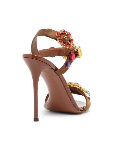 Dolce & Gabbana Women's 5MM Embellished Sandals - Rosa Arancio | Thumbnail 3 Dolce & Gabbana Women's 5MM Embellished Sandals - Rosa Arancio | Thumbnail 3