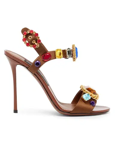 Dolce & Gabbana Women's 5MM Embellished Sandals - Rosa Arancio | Thumbnail 1 Dolce & Gabbana Women's 5MM Embellished Sandals - Rosa Arancio | Thumbnail 1