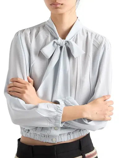 Prada Women's Crepe De Chine Shirt | Thumbnail 2 Prada Women's Crepe De Chine Shirt | Thumbnail 2