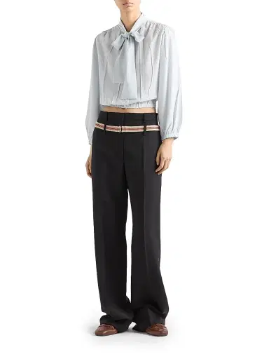 Prada Women's Crepe De Chine Shirt | Thumbnail 5 Prada Women's Crepe De Chine Shirt | Thumbnail 5