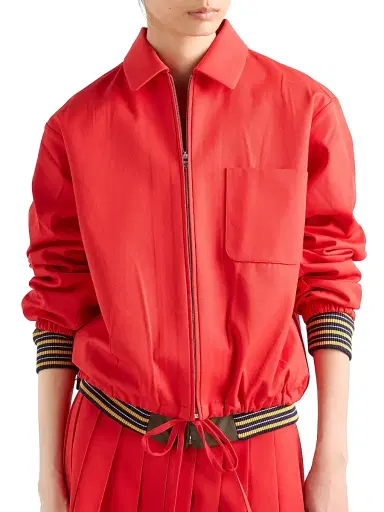 Prada Women's Gabardine Blouson Jacket - Red - Size 4 | Thumbnail 2 Prada Women's Gabardine Blouson Jacket - Red - Size 4 | Thumbnail 2