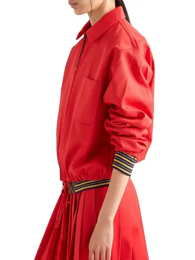 Prada Women's Gabardine Blouson Jacket - Red - Size 4 | Thumbnail 3 Prada Women's Gabardine Blouson Jacket - Red - Size 4 | Thumbnail 3
