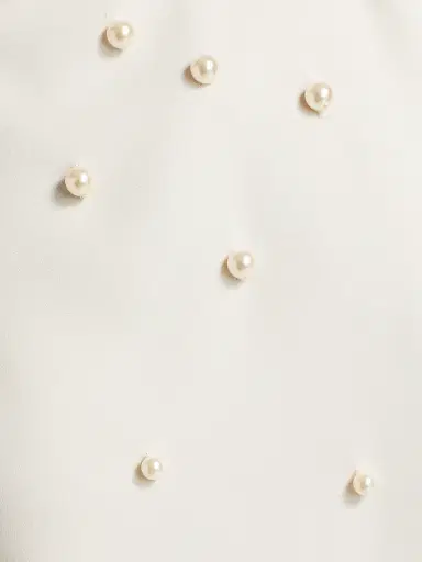 Oscar de la Renta Women's Imitation Pearl-Embellished Silk-Blend Georgette Blouse - | Thumbnail 7 Oscar de la Renta Women's Imitation Pearl-Embellished Silk-Blend Georgette Blouse - | Thumbnail 7