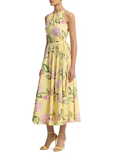 Oscar de la Renta Women's Poplin Day Midi-Dress - Pink Butter | Thumbnail 4 Oscar de la Renta Women's Poplin Day Midi-Dress - Pink Butter | Thumbnail 4