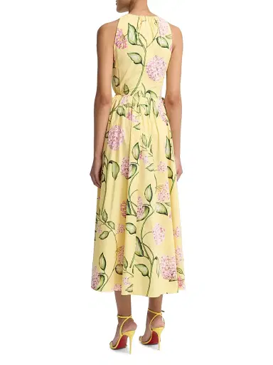 Oscar de la Renta Women's Poplin Day Midi-Dress - Pink Butter | Thumbnail 5 Oscar de la Renta Women's Poplin Day Midi-Dress - Pink Butter | Thumbnail 5