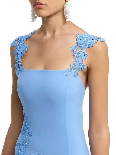 Oscar de la Renta Women's Porcelain Flower Guipure Cocktail Dress - Hydrangea | Thumbnail 6 Oscar de la Renta Women's Porcelain Flower Guipure Cocktail Dress - Hydrangea | Thumbnail 6