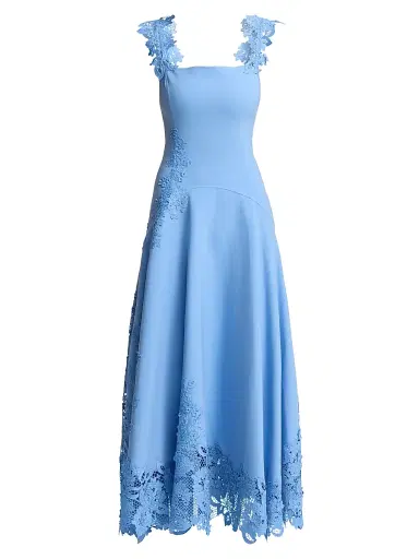 Oscar de la Renta Women's Porcelain Flower Guipure Cocktail Dress - Hydrangea | Thumbnail 1 Oscar de la Renta Women's Porcelain Flower Guipure Cocktail Dress - Hydrangea | Thumbnail 1