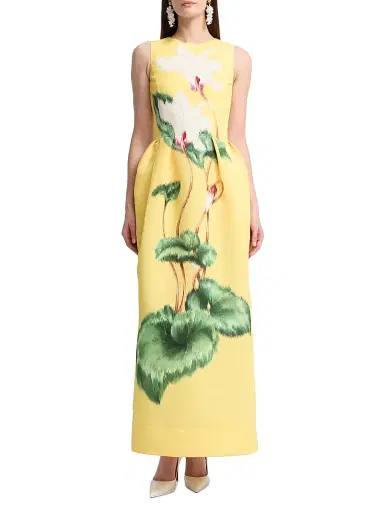 Oscar de la Renta Women's Cyclamen Faille Cocktail Dress - White Butter | Thumbnail 2 Oscar de la Renta Women's Cyclamen Faille Cocktail Dress - White Butter | Thumbnail 2