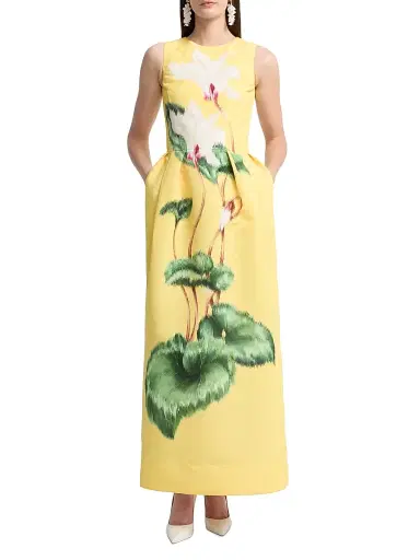 Oscar de la Renta Women's Cyclamen Faille Cocktail Dress - White Butter | Thumbnail 3 Oscar de la Renta Women's Cyclamen Faille Cocktail Dress - White Butter | Thumbnail 3