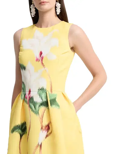 Oscar de la Renta Women's Cyclamen Faille Cocktail Dress - White Butter | Thumbnail 6 Oscar de la Renta Women's Cyclamen Faille Cocktail Dress - White Butter | Thumbnail 6
