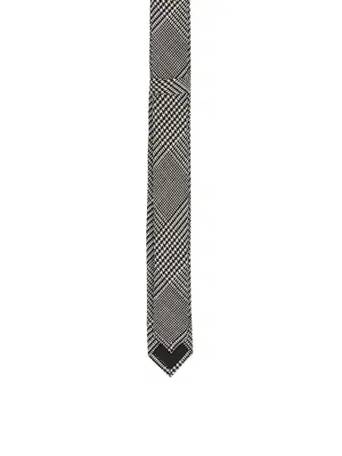 Balmain Men's Cravite Houndstooth Wool-Blend Fine Tie - Black White | Thumbnail 4 Balmain Men's Cravite Houndstooth Wool-Blend Fine Tie - Black White | Thumbnail 4