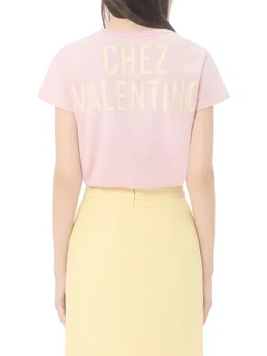 Valentino Garavani Women's Printed Cotton T-Shirt - Pink - Size XXS | Thumbnail 4 Valentino Garavani Women's Printed Cotton T-Shirt - Pink - Size XXS | Thumbnail 4