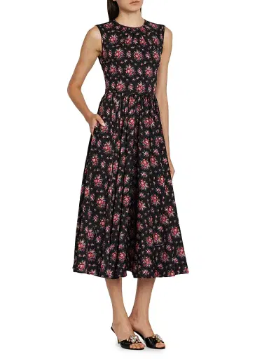Dolce & Gabbana Women's Floral Silk-Blend Midi-Dress | Thumbnail 2 Dolce & Gabbana Women's Floral Silk-Blend Midi-Dress | Thumbnail 2