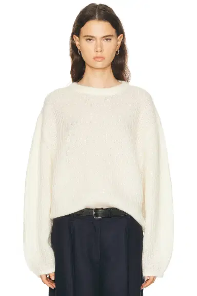 TOTEME Mohair Blend Rib Knit Sweater | Thumbnail 1 TOTEME Mohair Blend Rib Knit Sweater | Thumbnail 1