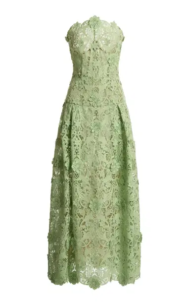 Zuhair Murad Corseted Silk-Blend Macrame Midi Dress | Thumbnail 3 Zuhair Murad Corseted Silk-Blend Macrame Midi Dress | Thumbnail 3
