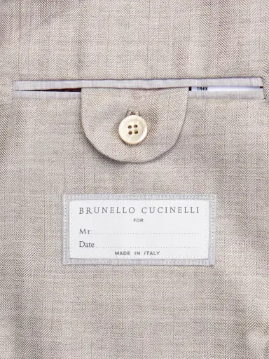 Brunello Cucinelli Double-Breasted Herringbone Cashmere and Silk-Blend Suit Jacket - Men | Thumbnail 6 Brunello Cucinelli Double-Breasted Herringbone Cashmere and Silk-Blend Suit Jacket - Men | Thumbnail 6