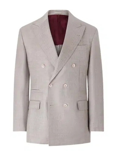 Brunello Cucinelli Double-Breasted Herringbone Cashmere and Silk-Blend Suit Jacket - Men | Thumbnail 1 Brunello Cucinelli Double-Breasted Herringbone Cashmere and Silk-Blend Suit Jacket - Men | Thumbnail 1
