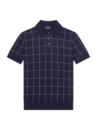 dunhill Checked Cotton and Mulberry Silk-Blend Jacquard Polo Shirt - Men | Thumbnail 1 dunhill Checked Cotton and Mulberry Silk-Blend Jacquard Polo Shirt - Men | Thumbnail 1