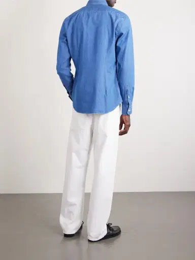 Slowear Slim-Fit Cotton-Chambray Shirt - Men | Thumbnail 4 Slowear Slim-Fit Cotton-Chambray Shirt - Men | Thumbnail 4