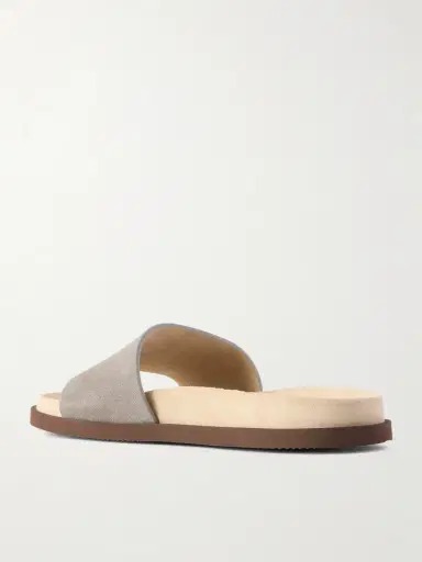 Brunello Cucinelli Suede Slides - Men | Thumbnail 3 Brunello Cucinelli Suede Slides - Men | Thumbnail 3