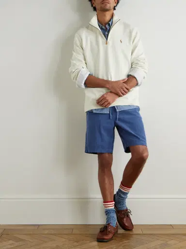 Polo Ralph Lauren Straight-Leg Logo-Embroidered Cotton-Corduroy Drawstring Shorts - Men | Thumbnail 2 Polo Ralph Lauren Straight-Leg Logo-Embroidered Cotton-Corduroy Drawstring Shorts - Men | Thumbnail 2