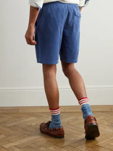 Polo Ralph Lauren Straight-Leg Logo-Embroidered Cotton-Corduroy Drawstring Shorts - Men | Thumbnail 4 Polo Ralph Lauren Straight-Leg Logo-Embroidered Cotton-Corduroy Drawstring Shorts - Men | Thumbnail 4