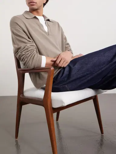 Auralee Open-Collar Cashmere and Silk-Blend Polo Shirt - Men | Thumbnail 5 Auralee Open-Collar Cashmere and Silk-Blend Polo Shirt - Men | Thumbnail 5
