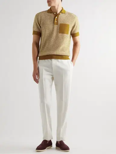 Loro Piana Slim-Fit Cashmere and Silk-Blend Chenille Polo Shirt - Men | Thumbnail 2 Loro Piana Slim-Fit Cashmere and Silk-Blend Chenille Polo Shirt - Men | Thumbnail 2