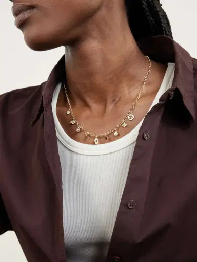 Sydney Evan 14-karat Gold, Diamond And Enamel Necklace | Thumbnail 5 Sydney Evan 14-karat Gold, Diamond And Enamel Necklace | Thumbnail 5