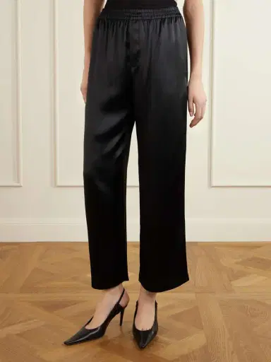 Saint Laurent Silk-satin Straight-leg Pants | Thumbnail 3 Saint Laurent Silk-satin Straight-leg Pants | Thumbnail 3