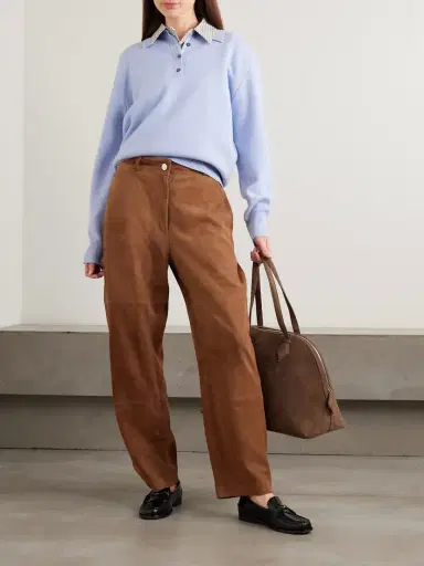 RÓHE Paneled Suede Wide-leg Pants | Thumbnail 2 RÓHE Paneled Suede Wide-leg Pants | Thumbnail 2