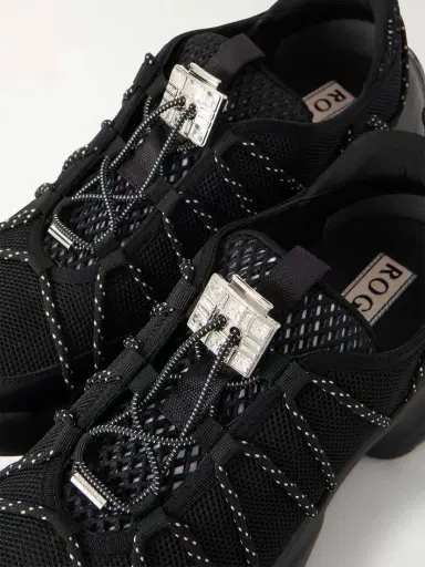 Roger Vivier Viv On The Run Embellished Leather-trimmed Mesh Sneakers | Thumbnail 5 Roger Vivier Viv On The Run Embellished Leather-trimmed Mesh Sneakers | Thumbnail 5