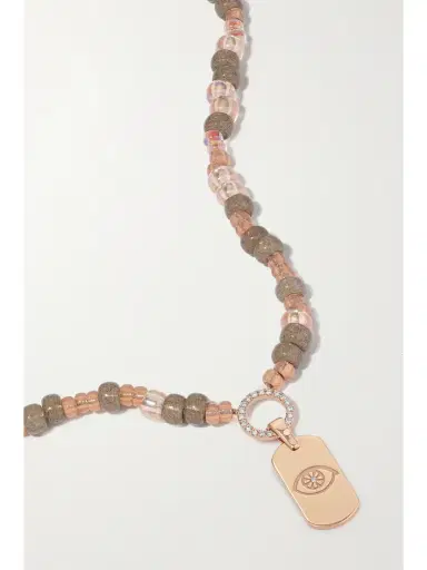 Diane Kordas Id 14-karat Rose Gold, Bead And Diamond Necklace | Thumbnail 4 Diane Kordas Id 14-karat Rose Gold, Bead And Diamond Necklace | Thumbnail 4
