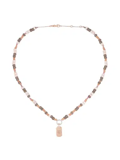 Diane Kordas Id 14-karat Rose Gold, Bead And Diamond Necklace | Thumbnail 1 Diane Kordas Id 14-karat Rose Gold, Bead And Diamond Necklace | Thumbnail 1