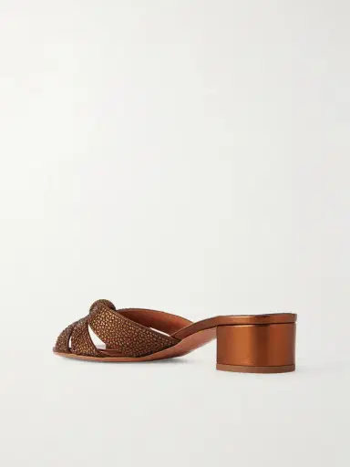Aquazzura Italian Flirt 35 Crystal-embellished Leather Mules | Thumbnail 3 Aquazzura Italian Flirt 35 Crystal-embellished Leather Mules | Thumbnail 3