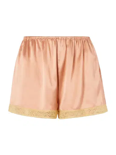 Eres Pretty Lace-trimmed Silk-satin Shorts | Thumbnail 1 Eres Pretty Lace-trimmed Silk-satin Shorts | Thumbnail 1
