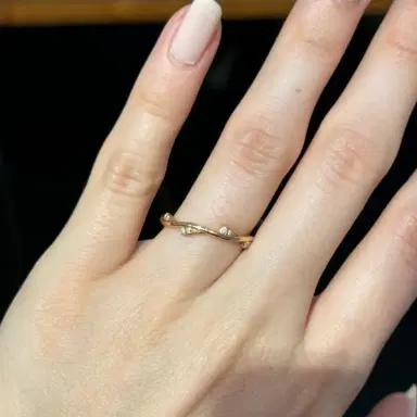 Wish Fine Jewelry 0.10ct Diamond 14K Gold Dainty Branch Ring | Thumbnail 2 Wish Fine Jewelry 0.10ct Diamond 14K Gold Dainty Branch Ring | Thumbnail 2