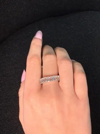 Wish Fine Jewelry 7.42ct White Topaz 18K Gold Eternity Band Ring | Thumbnail 3 Wish Fine Jewelry 7.42ct White Topaz 18K Gold Eternity Band Ring | Thumbnail 3