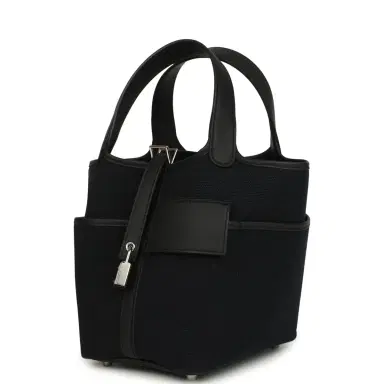 HERMÈS Hermes Picotin Cargo 18 Black Toile Goeland and Swift Palladium Hardware | Thumbnail 3 HERMÈS Hermes Picotin Cargo 18 Black Toile Goeland and Swift Palladium Hardware | Thumbnail 3