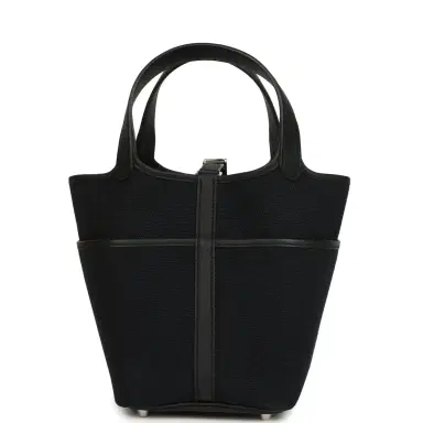 HERMÈS Hermes Picotin Cargo 18 Black Toile Goeland and Swift Palladium Hardware | Thumbnail 5 HERMÈS Hermes Picotin Cargo 18 Black Toile Goeland and Swift Palladium Hardware | Thumbnail 5