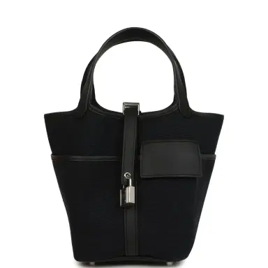 HERMÈS Hermes Picotin Cargo 18 Black Toile Goeland and Swift Palladium Hardware | Thumbnail 1 HERMÈS Hermes Picotin Cargo 18 Black Toile Goeland and Swift Palladium Hardware | Thumbnail 1