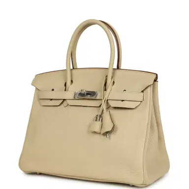 HERMÈS Pre-owned Hermes Birkin 30 Parchemin Clemence Palladium Hardware | Thumbnail 5 HERMÈS Pre-owned Hermes Birkin 30 Parchemin Clemence Palladium Hardware | Thumbnail 5