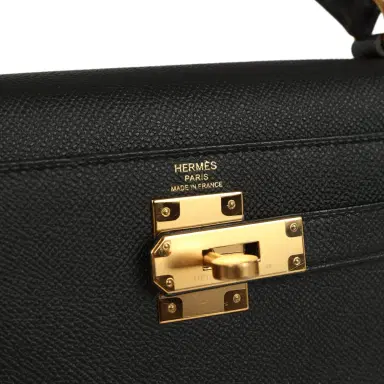 HERMÈS Pre-owned Hermes Kelly Sellier 28 Black Epsom Gold Hardware | Thumbnail 7 HERMÈS Pre-owned Hermes Kelly Sellier 28 Black Epsom Gold Hardware | Thumbnail 7